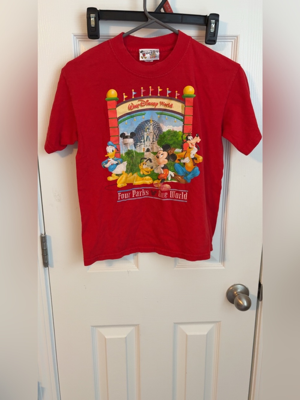 Disney Red Kids' Short Sleeve Tee with Classic Character Graphic